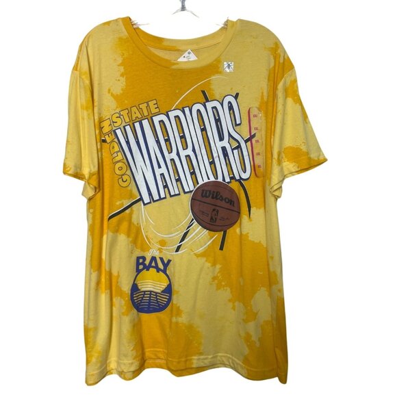 Golden State Warriors Tshirt NBA Mens XXL Yellow New Tie Dye Basketball Graphic - Picture 1 of 8